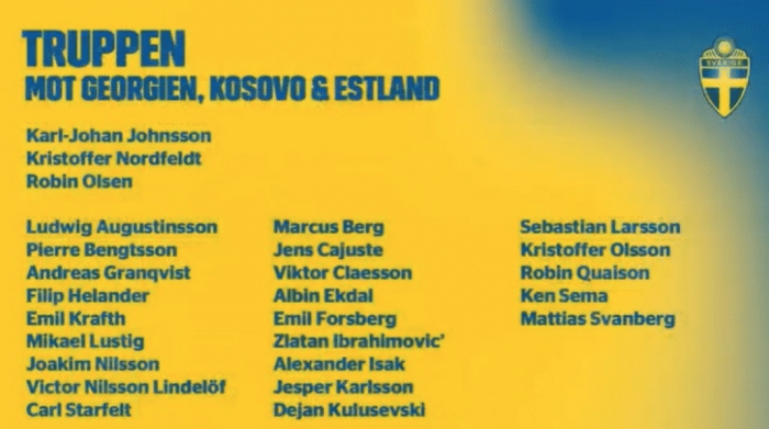 尚能饭否? 伊布入选瑞典国家队大名单