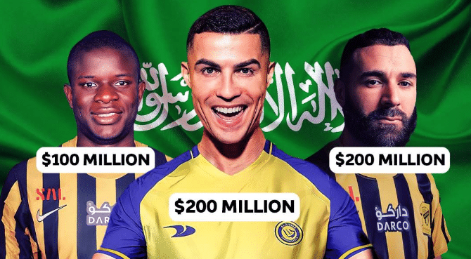 金元足球！沙特联赛疯狂揽人，亚冠断档领先，C罗本泽马多线PK