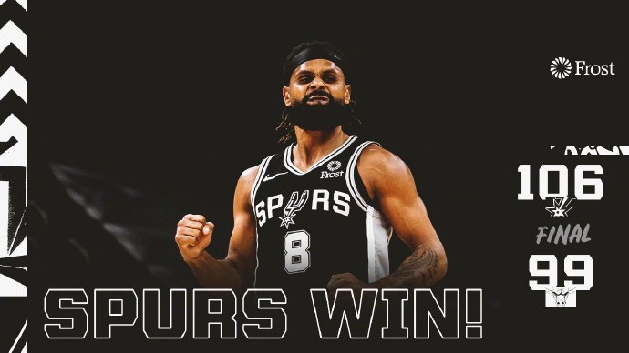 马刺106-99战胜公牛 珀尔特尔20+16 拉文29+6+6