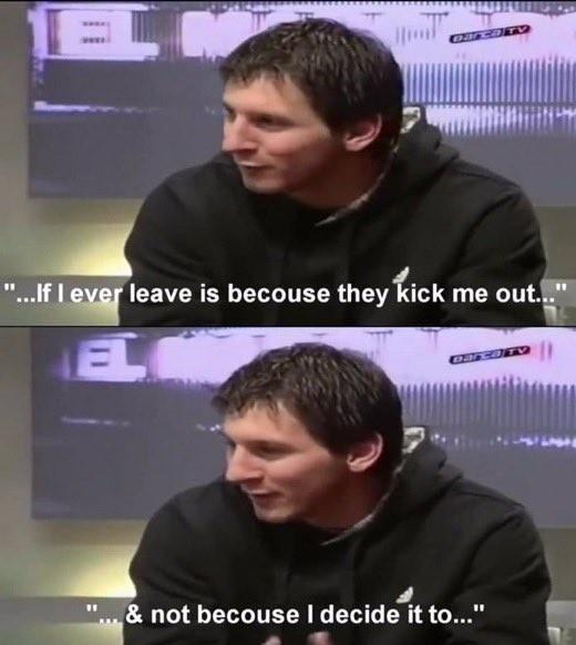 梅西早期采访：如果我离开巴萨，肯定是他们踢我走