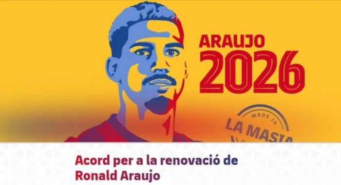 巴萨和阿劳霍续约至2026年，违约金10亿欧