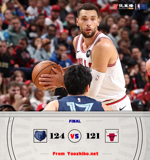 灰熊124-121逆转公牛 河村5中0送8助 拉文三分6中6拿28分