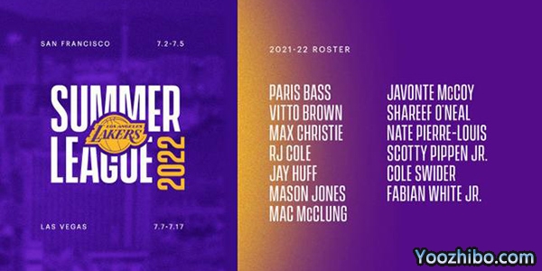 2022年NBA湖人夏季联赛球员名单一览