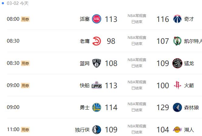 03月02日 NBA常规赛 所有比赛录像下载1080P【百度+阿里网盘】