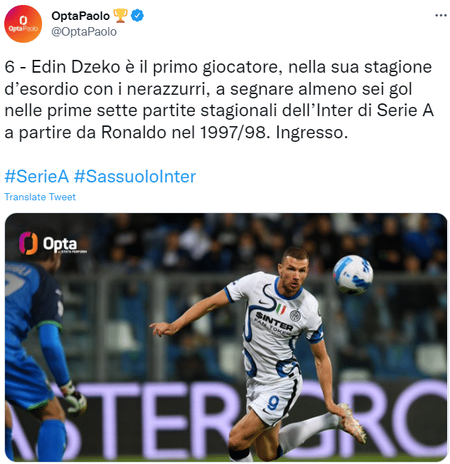 国米处子赛季前7场联赛6球，哲科成大罗后首人