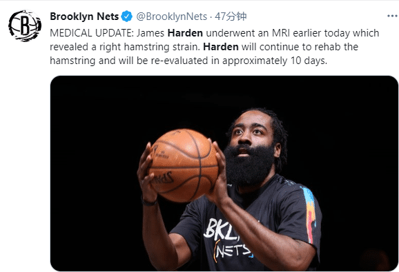 惨遭杜兰特式重伤！哈登腿筋拉伤或伤停24天，专家：30%复发率