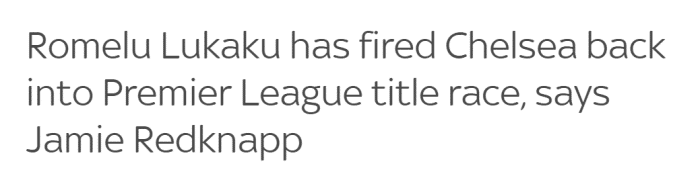 小雷：卢卡库将切尔西带回争冠行列