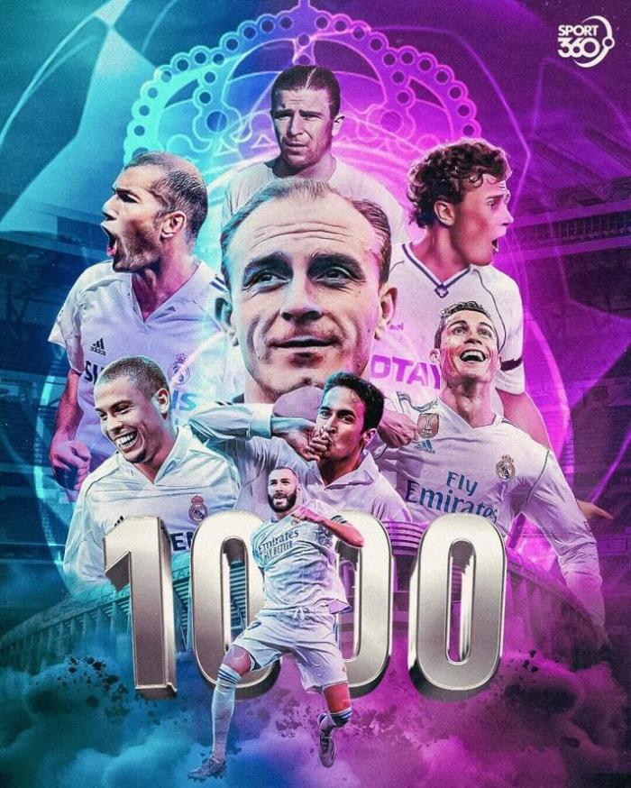 皇马成欧冠首支1000球球队，本泽马成为缔造者