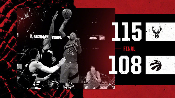 雄鹿115-108力克猛龙 字母哥24+18+9 米德尔顿24+10+7