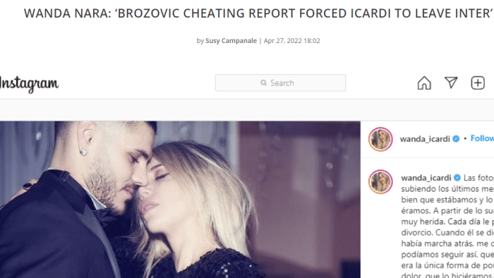 旺达：我从未出轨布罗佐维奇，我们是一个传统家庭