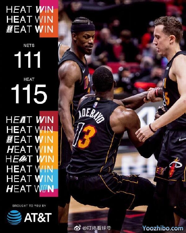 热火115-111力克篮网 阿德巴约19+14 欧文29+5+5