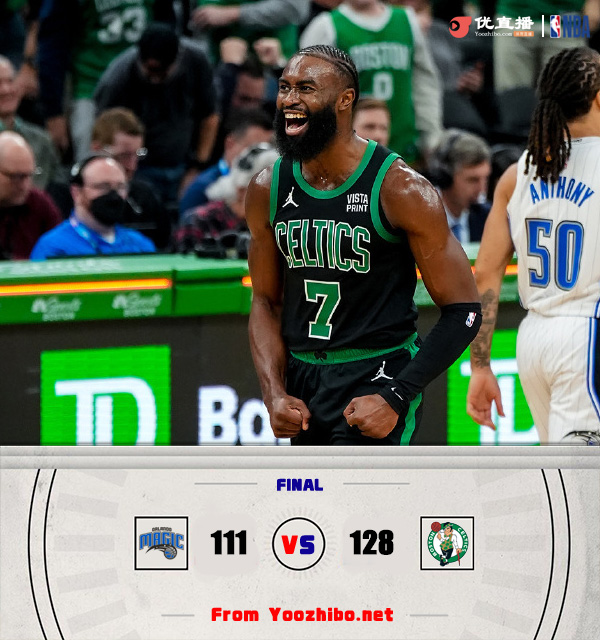 绿军128-111大胜魔术 塔图姆30+6 小瓦格纳17+5