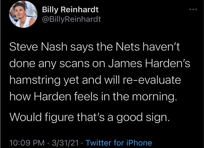 篮网登顶东部第一！悍将豪言人员还不齐，纳什谈哈登伤病报平安