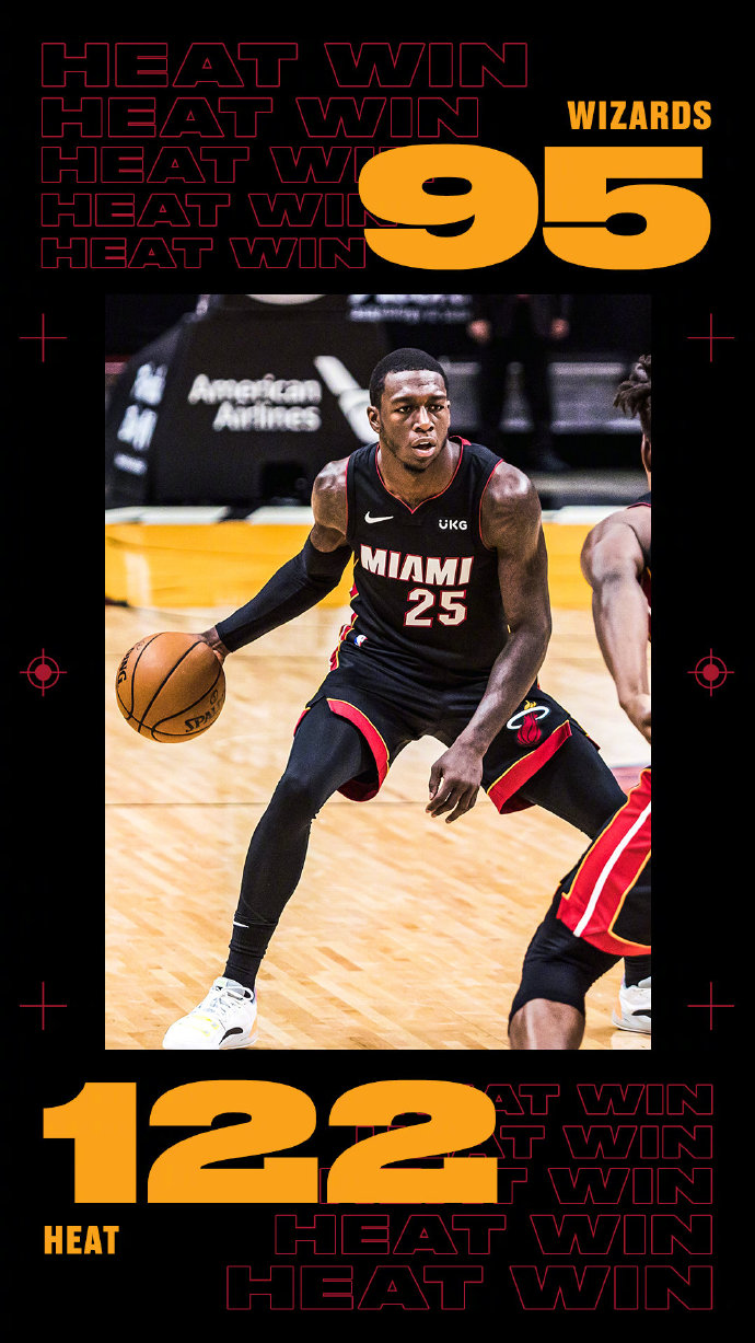 热火122-95复仇奇才 纳恩25+8 阿德巴约21分