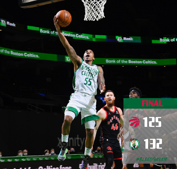 凯尔特人132-125击败猛龙 塔图姆27+12 布歇30分