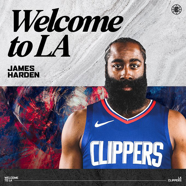 官宣哈登大交易达成！哈登缺战湖人 快船继续交易造16人新冲冠豪阵