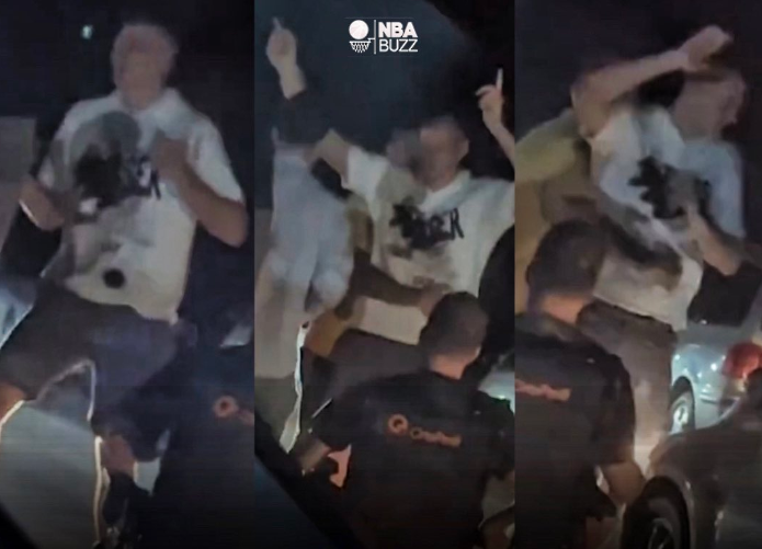 约基奇现身街头跳舞曝光！手舞足蹈被抱着拉走 美媒：他喝醉了