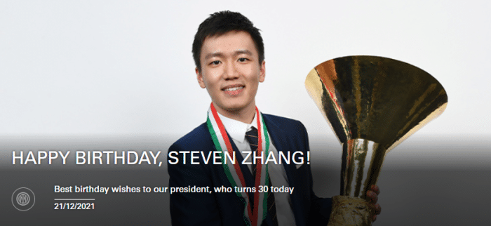 意甲最年轻冠军主席，国米祝张康阳30岁生日快乐