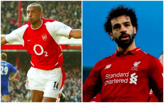 萨拉赫连续5赛季英超造25球，亨利之后仅他做到