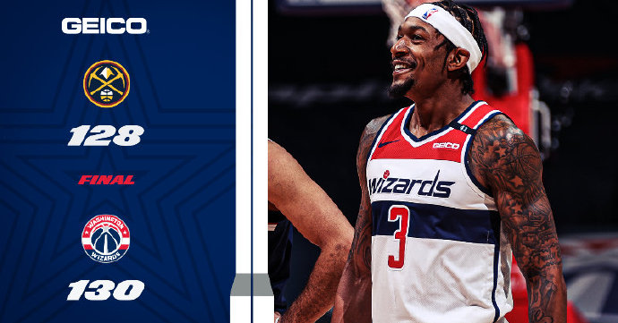 奇才130-128险胜掘金 比尔罚球绝杀 贝尔斯坦9记三分