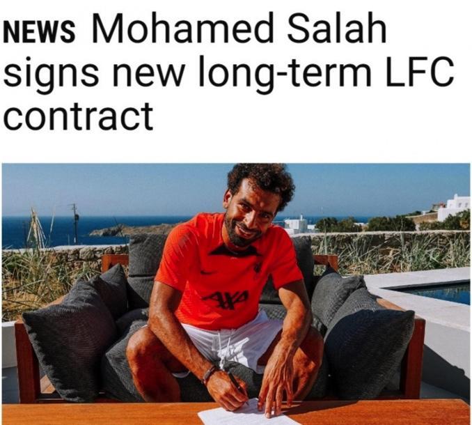 官方：萨拉赫与利物浦完成续约