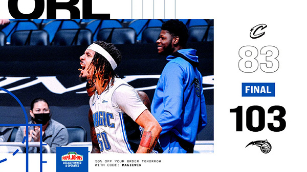 魔术103-83大胜骑士 戈登24+11