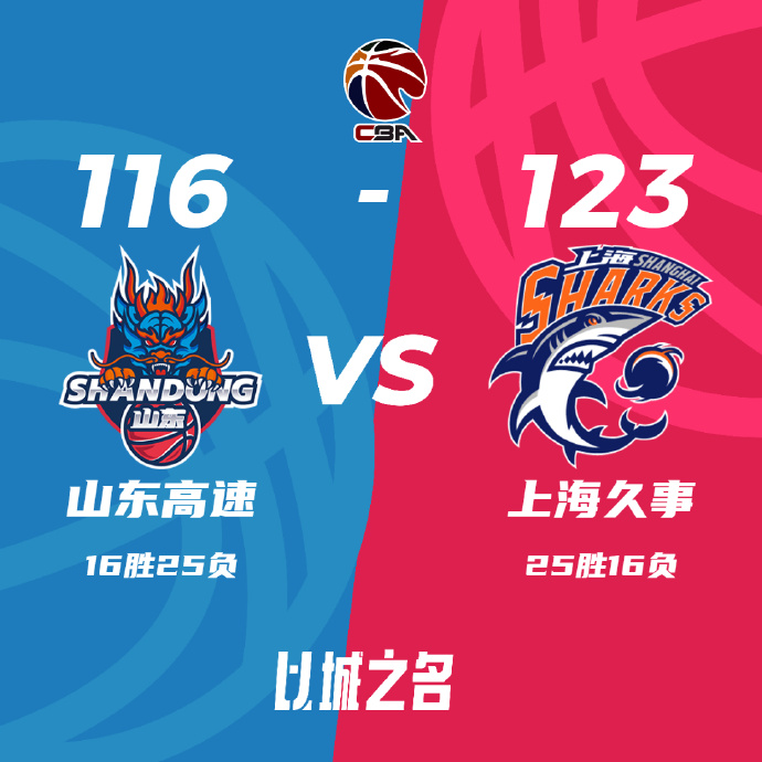 上海123-116击败山东 培根49分 沙约克40分 高诗岩30+7+5