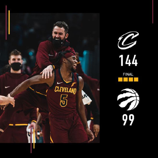 骑士144-99轻取猛龙 加兰德22+8 乐福22+9 渡边雄太22+11