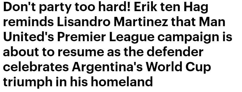 滕哈格提醒利马：不要过于庆祝，联赛马上恢复