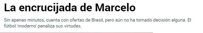 马卡：马塞洛不排除继续留在欧洲踢球