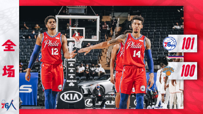 76人101-100战胜尼克斯 哈里斯20分&罚球绝杀 兰德尔24+7