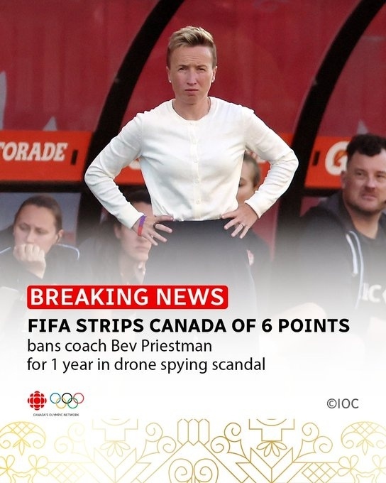 加拿大女足偷拍丑闻：国际足联处罚下达