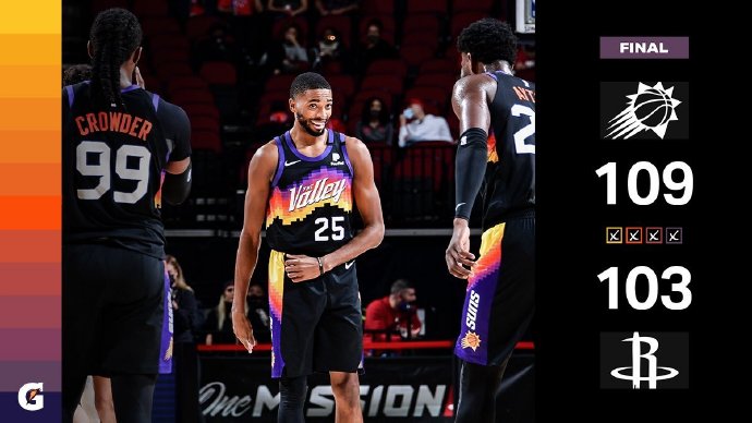 太阳109-103险胜火箭 艾顿26+17 奥迪22+5+6