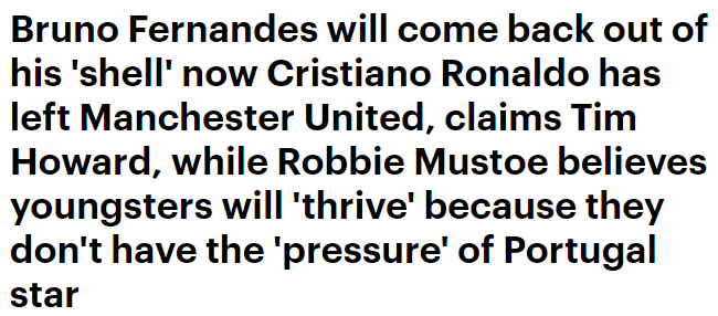 曼联旧将：C罗的离开让曾经的B费回来了