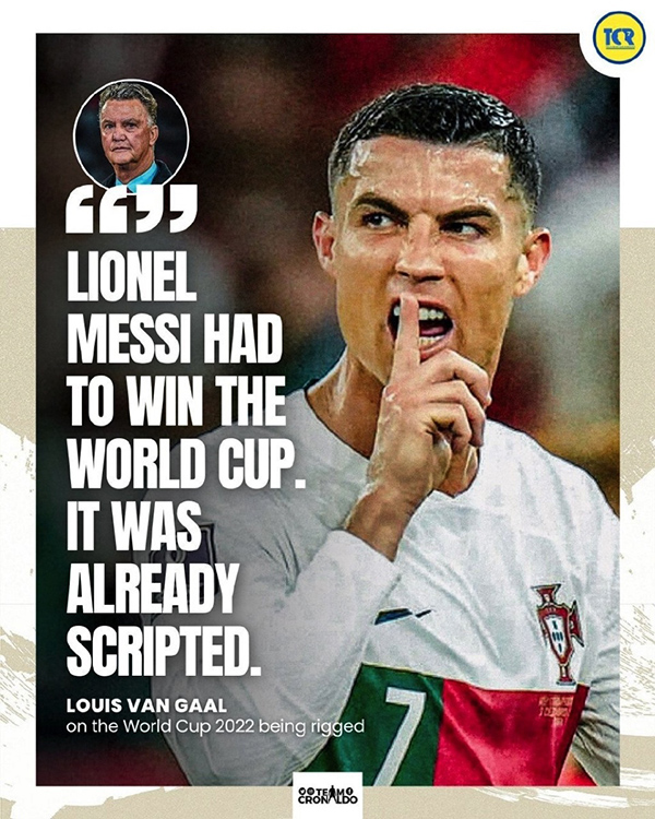 9个月后再开炮！范加尔谈世界杯：荷阿战是剧本，梅西被安排必须夺冠