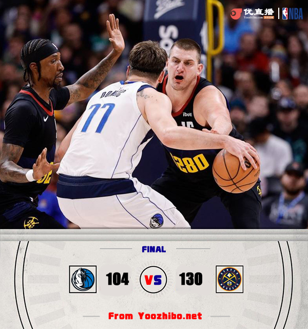 掘金130-104击败独行侠 约基奇8+9+7 穆雷22分 东契奇38+11+8