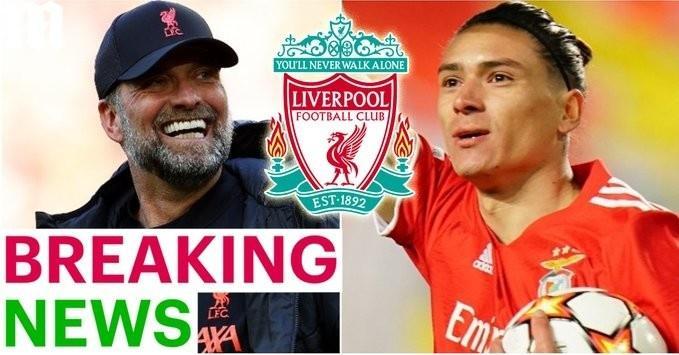 罗马诺：利物浦将总价1亿欧元报价努涅斯