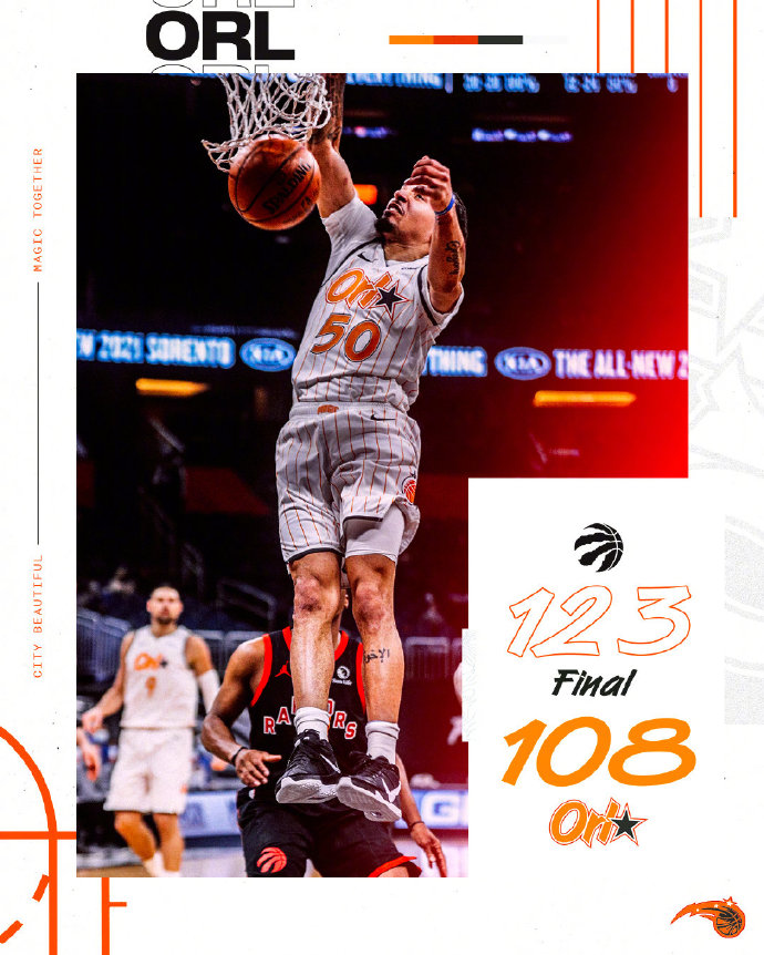 猛龙123-108击败魔术 范弗里特11记三分砍54分