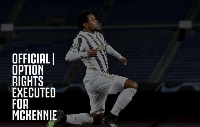 官方：尤文图斯买断麦肯尼，签约至2025年