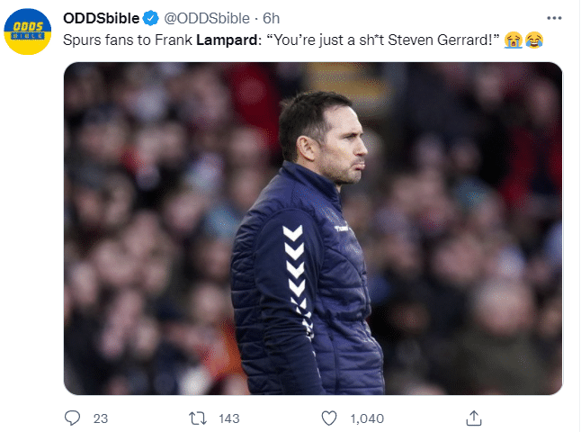 热刺球迷嘲讽兰帕德：你就是垃圾版的杰拉德