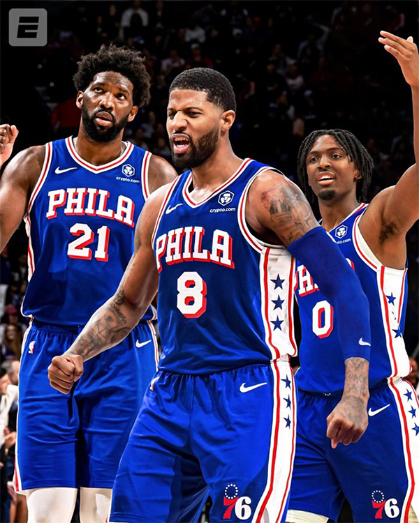 恩比德招募乔治 76人打造冲冠阵容引关注