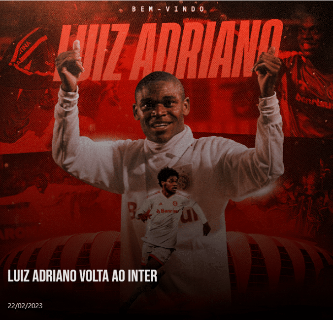 官方：35岁路易斯-阿德里亚诺加盟巴西国际
