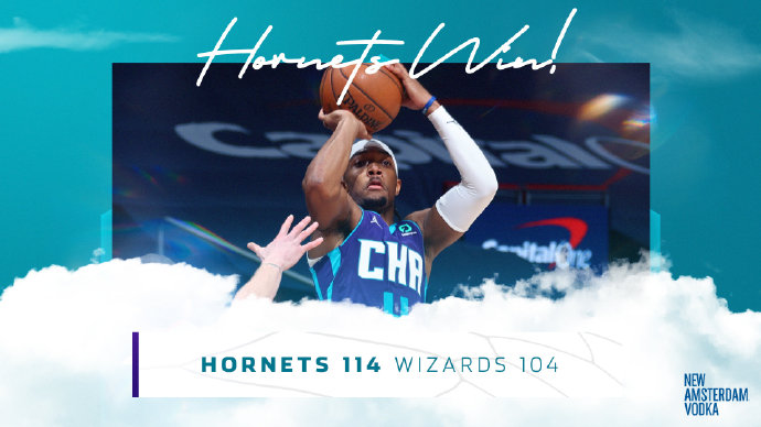 黄蜂114-104战胜奇才 海沃德26+11+6 威少22+15+15 八村塁30分