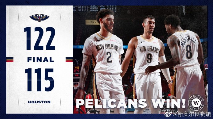 鹈鹕122-115险胜火箭 鲍尔复出27+9 奥利尼克26+8