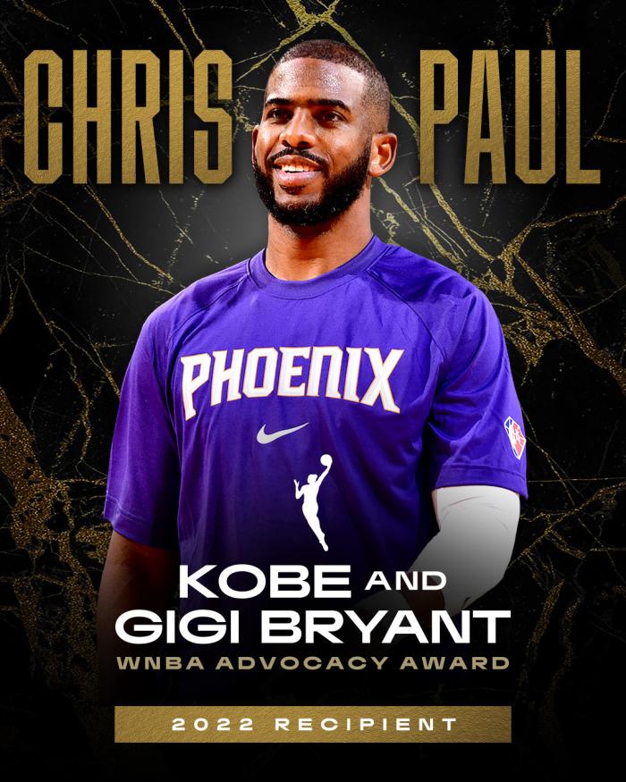 官方祝贺！保罗获首届科比+Gigi宣传奖，瓦妮莎今晚亲自为他颁奖