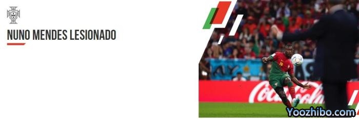 葡萄牙：门德斯左大腿肌肉受伤，无缘接下来的比赛