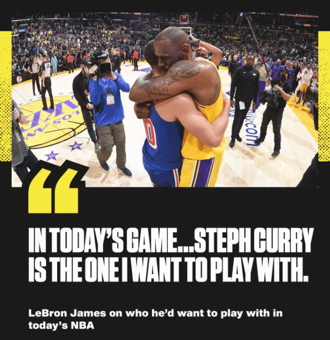 詹皇公开表态！坦言现役最想联手库里，勇士总经理回应：谁能不想呢