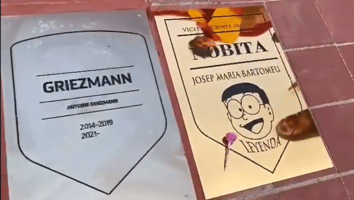 太损了！马竞球迷放巴托梅乌“大雄”纪念牌