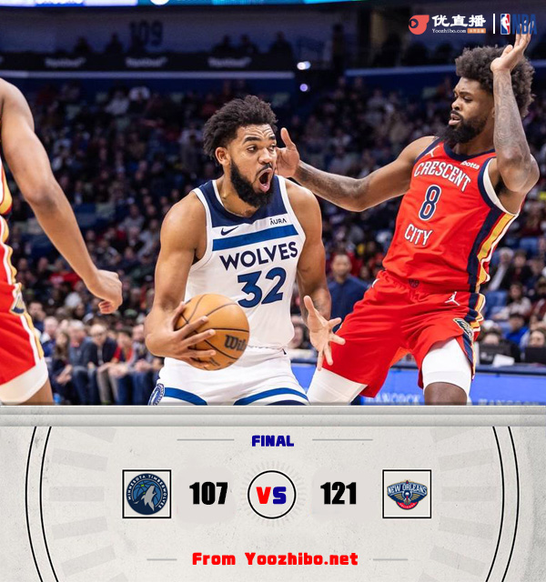 鹈鹕121-107轻取森林狼 锡安36+5 CJ23分 华子缺阵