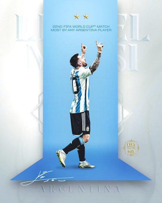 梅西世界杯出场次数超越马拉多纳，阿根廷队史第一